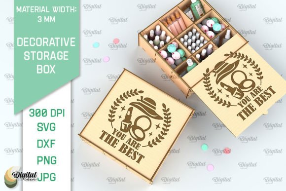 3D Decorative Storage Box Laser Cut Design Files