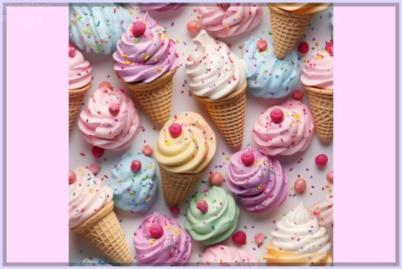 3D Ice Cream Seamless Pattern: Endless Creative Possibilities