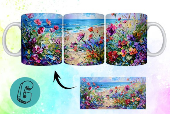3D Oil Paint Floral Garden Mug Wrap 10: Creative Projects