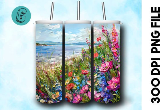 3D Oil Paint Floral Tumbler Wrap 21: A Digital Design Gem