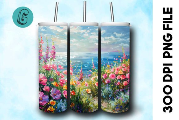 3D Oil Paint Floral Tumbler Wrap 23: A Digital Design Asset