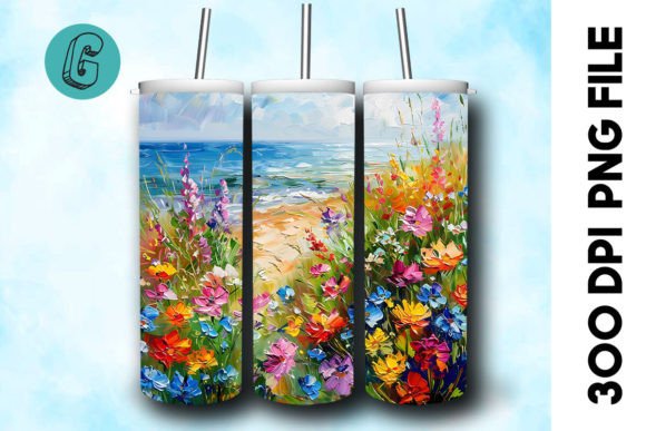 3D Oil Paint Floral Tumbler Wrap 33: A Designer's Delight
