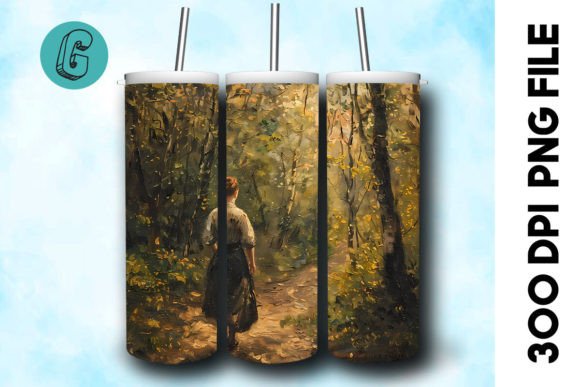 3D Oil Paint Forest Tumbler Wrap 40