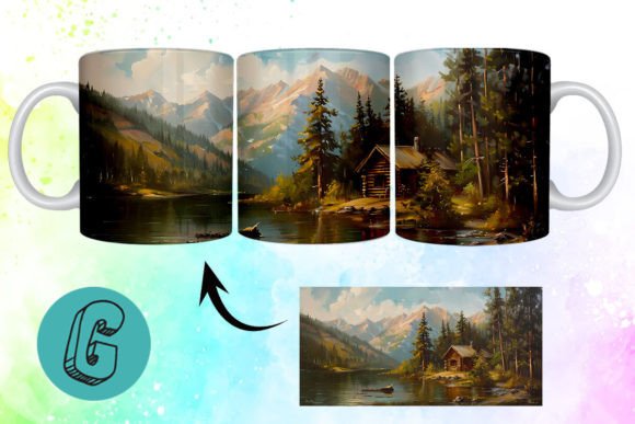 3D Oil Paint Vintage Sence Mug Wrap 05