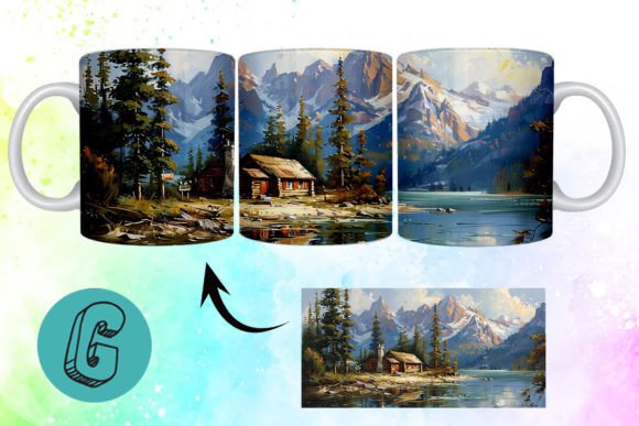3D Oil Paint Vintage Sence Mug Wrap 07