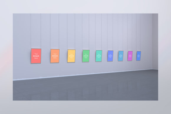 Art Gallery Multi Frames Mockup 3D: Perfect for Branding