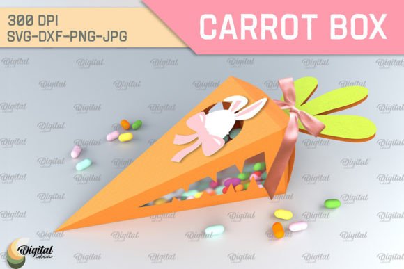 Carrot Box SVG: 3D Easter Gift Box Paper Design