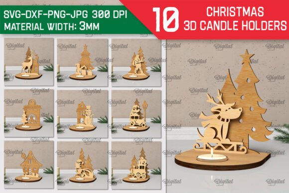 Create Magic with 3D Christmas Candle Holder Designs