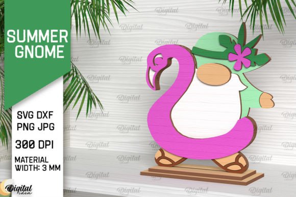 Creative Summer Gnome SVG for Layered Laser Projects
