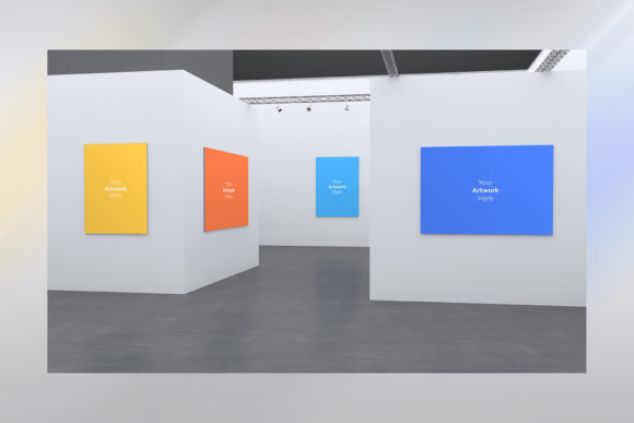 Large Art Gallery Frames Mockup 3D: Elevate Your Portfolio